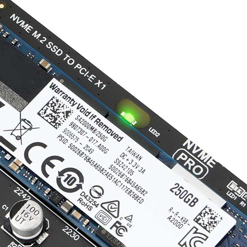 M.2 NVME SSD To PCIe 3.0 X1 Adapter Card 8Gbps SSD PCIE X1 Expansion Card M Key PCIe NVMe SSD Converter for Desktop