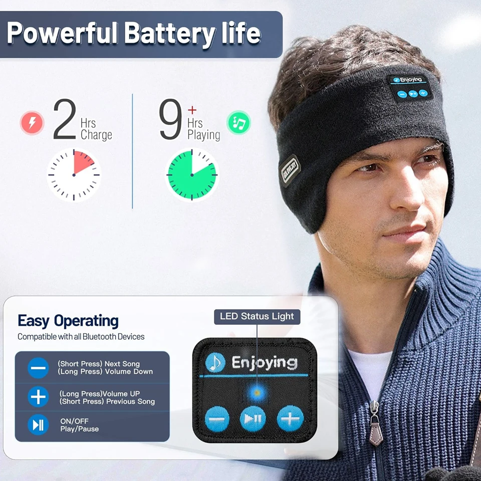 Wireless Bluetooth Headphones Unisex Sports Music Winter Earmuffs with Mic Outdoor Earflap Protection Ear-Muffs Ear Cover