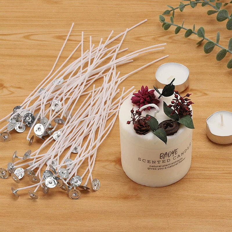 Description Picture 4 of item100Pcs with Stand Original Smokeless Candle Wick Waxed Cotton Candle Wicks for DIY Candle Silicone Mold Candle Making Supplies