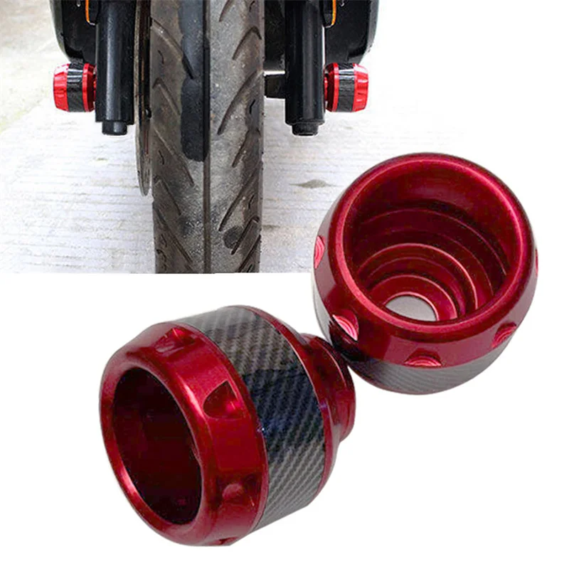 2Pcs Universal Motorcycle Wheel Protection Crash Pad Motorbike Crash Protectors Alloy Motocross Falling Front Fork Slider Cups