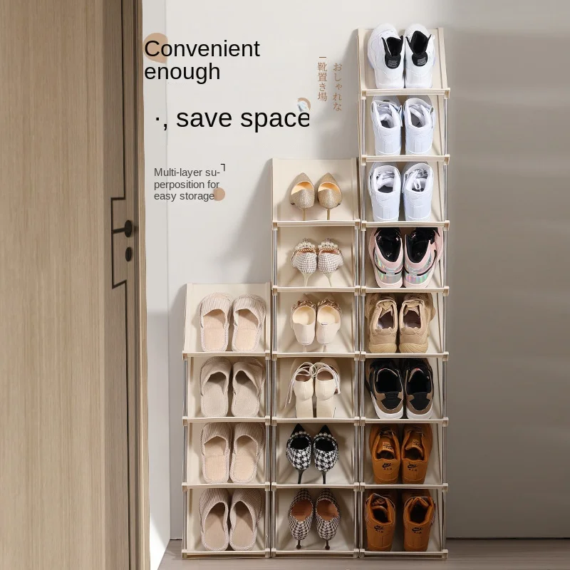 

Multi Layer Seam Storage Slipper Rack At The Corner Entranceof The Bathroom Wall Indoor Sewn Foldable Shoe Cabinet Splicing Shoe