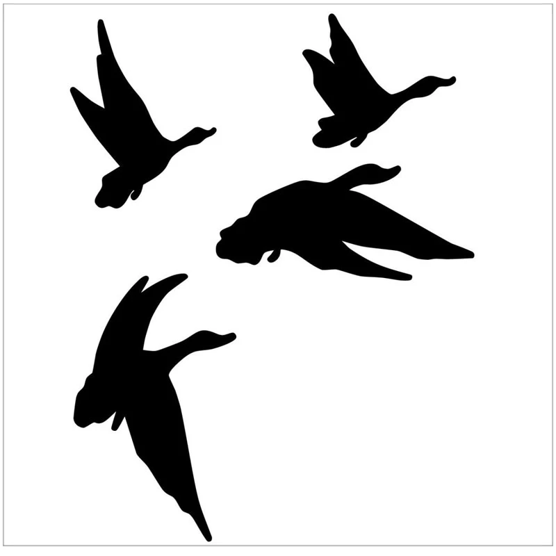 

Четыре летающих диких утки, забавные рандомные охотничьи Стильные наклейки для автомобиля, 15,2 см * 11,7 см