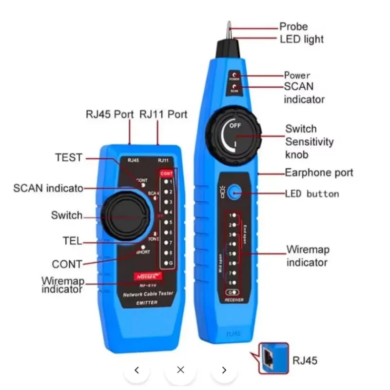 NOYAFA Network Cable Tester NF-810 Cable Tracker RJ45 RJ11 Wire Tracer Ethernet LAN Anti-Interference Line Finder Network Tools
