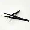 Didesun Stainless Steel Straight and Curved Black Eyelashes Tweezers for False Eyelash Extension Tweezers Fiber Tip Makeup Tools 6