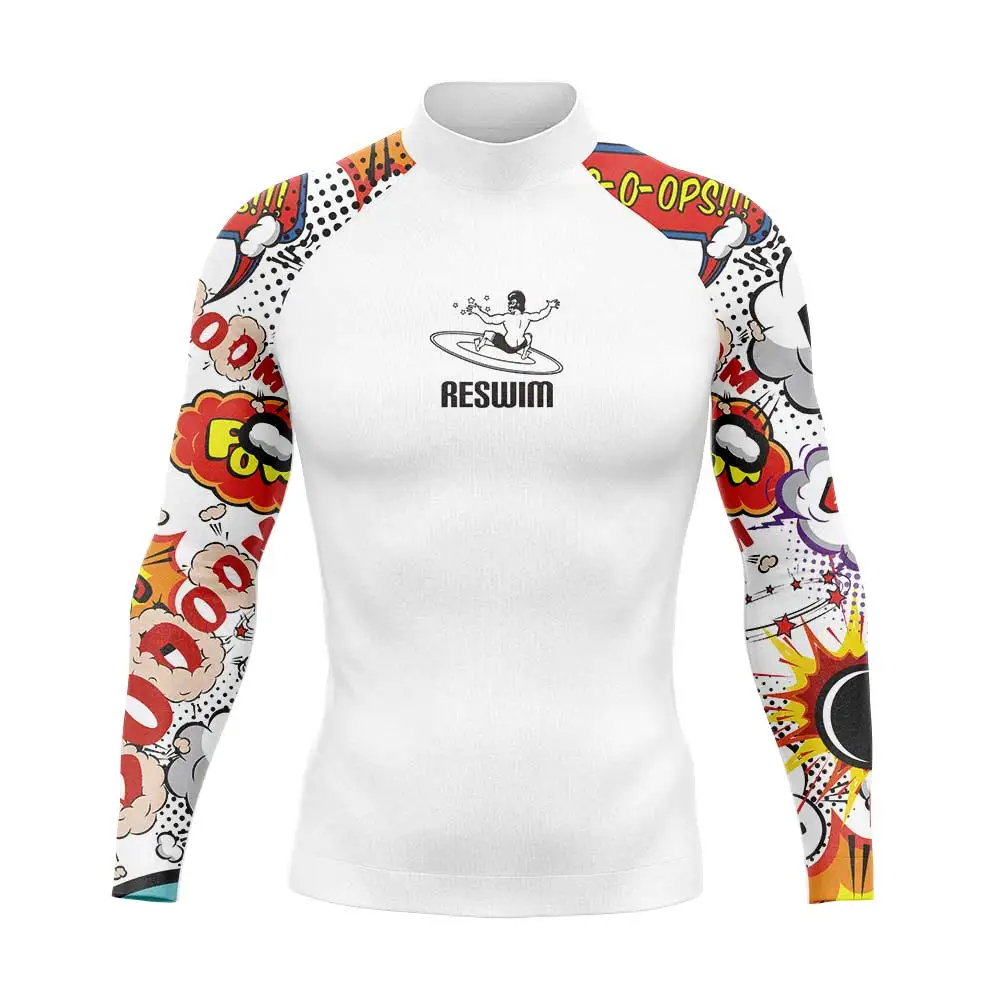 New Men Rash Guard Long Sleeve Surfing Suit Diving Swimwear Swimming T-shirt Swimsuit Beach UV Protection Surf Clothes Rashguard