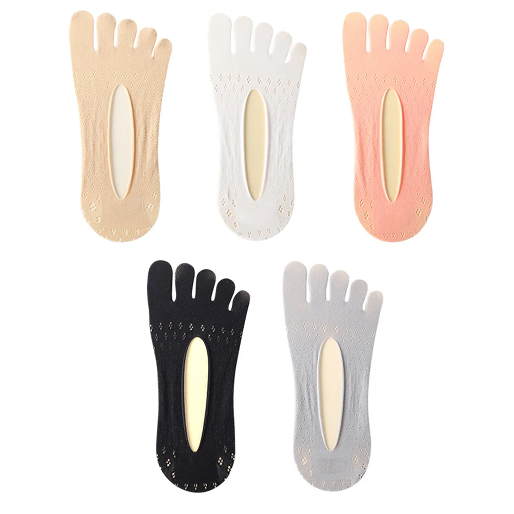

5 Pairs Yoga Socks Woman Low Cut Invisible No Show Womens Flats Breathable Stocking Toe Tube