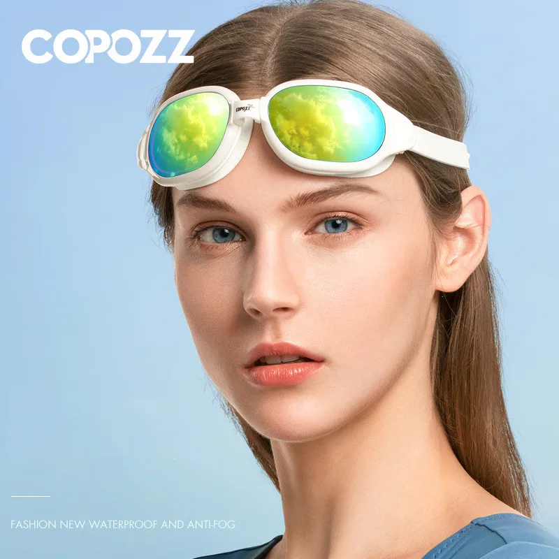 Copozz Professional Goggles Anti-Fog UV Protection Adjustable Swim Goggles Men Women Waterproof Silicone Bathing Glasses Eyewear