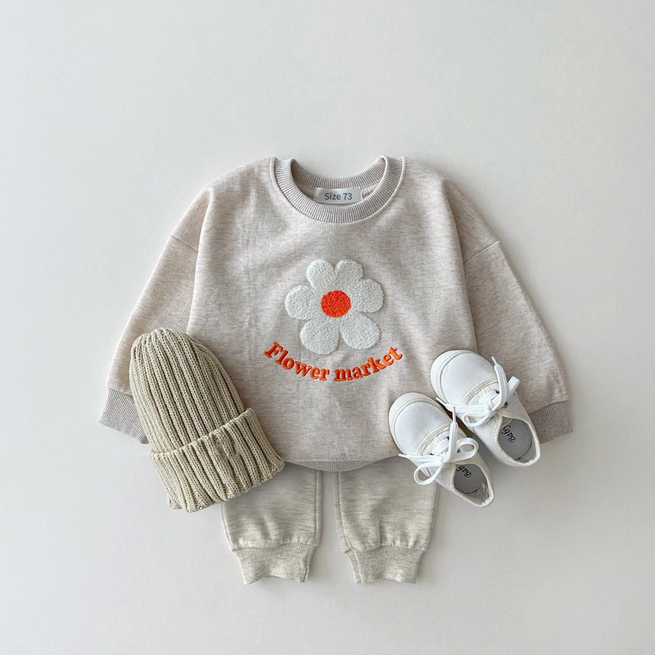 Fall Baby Girls Clothes Set Flower Letter Print Pullover Top+Pants Children Clothing Preschool Spring Newborn Baby Boys Clothing 2