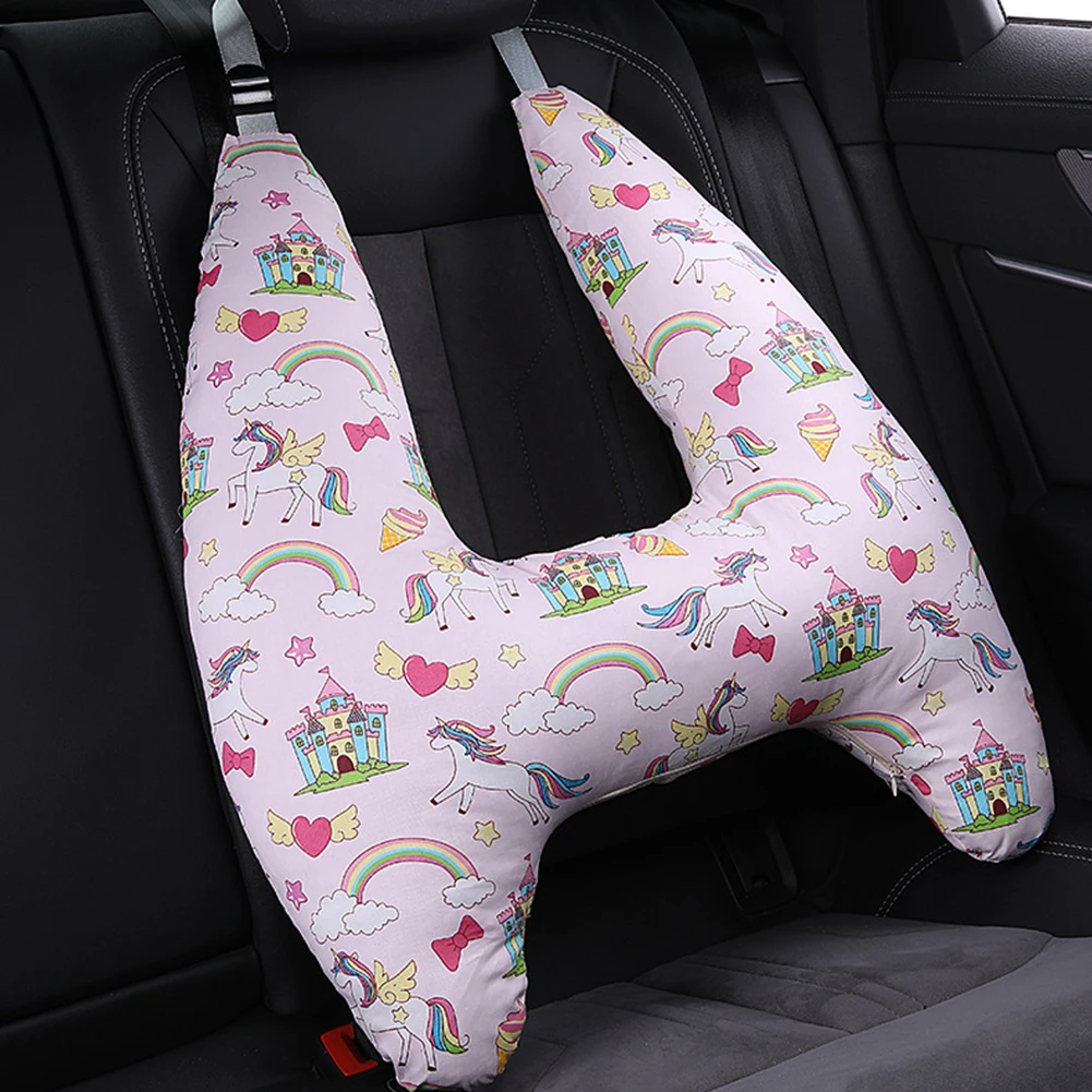 Cartoon Dinosaur Children Car Sleep Headrest Dinosaur Car Sleeping Long Journey Pillow Sleeping Pillow for Neck Head Body