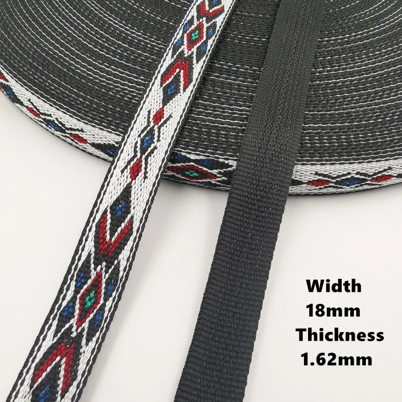 3Yards 10-20MM Retro Jacquard Substantial Thick Webbing Bag Belt Straps Ribbon for DIY Horse Or Big Pet Collar Clothing Sewing