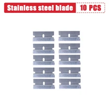  1/2/10Pcs Double-Sided Scraper With Plastic Handle Blade Tool for Household Car Glass Ceramic Kitchen Wrap Glue Squeegee Remover 