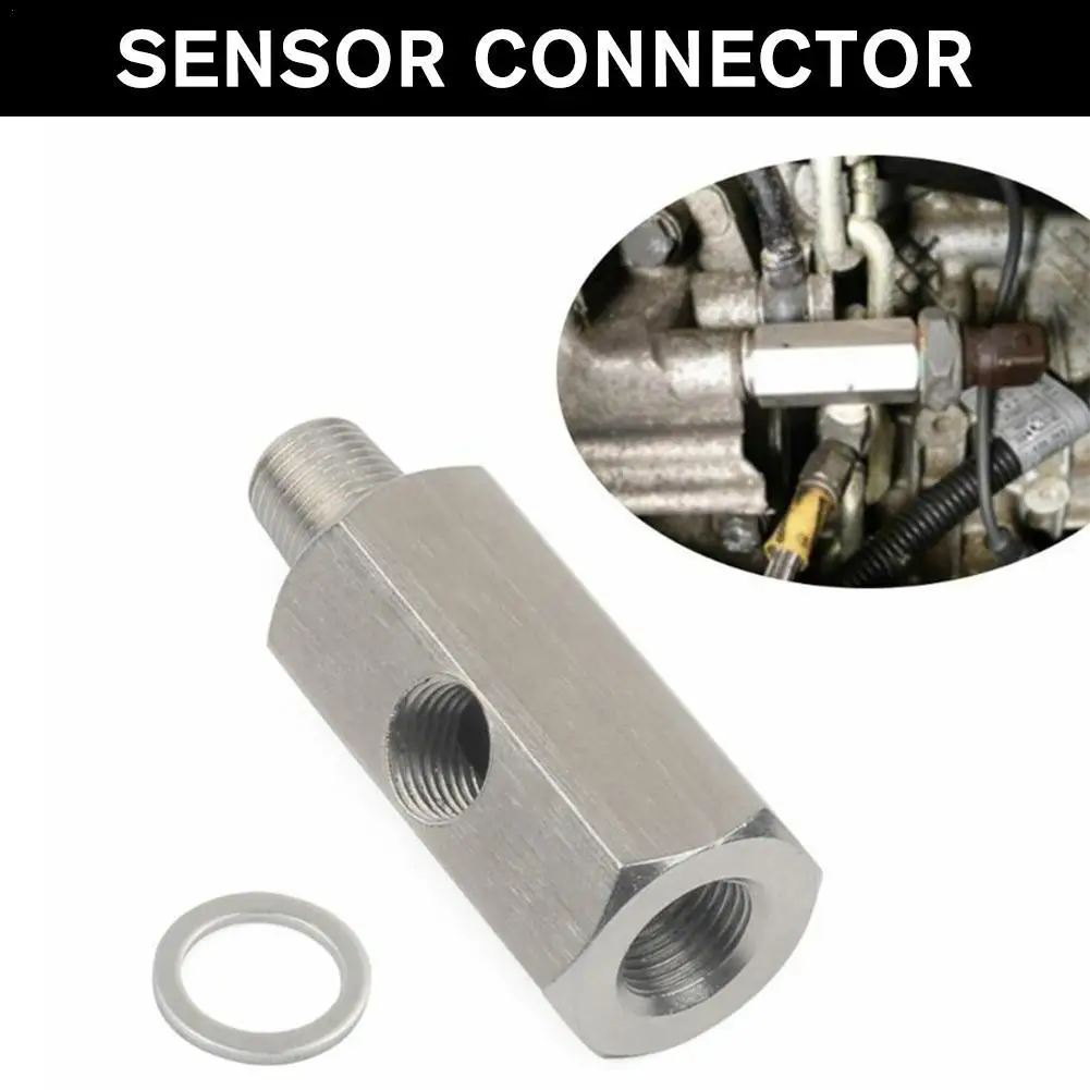 

Oil Pressure Sensor Connector 1/8 "NPT Stainless Steel Turbocharger Connector Oil Pressure Sensor Transmitter Tee Adapter
