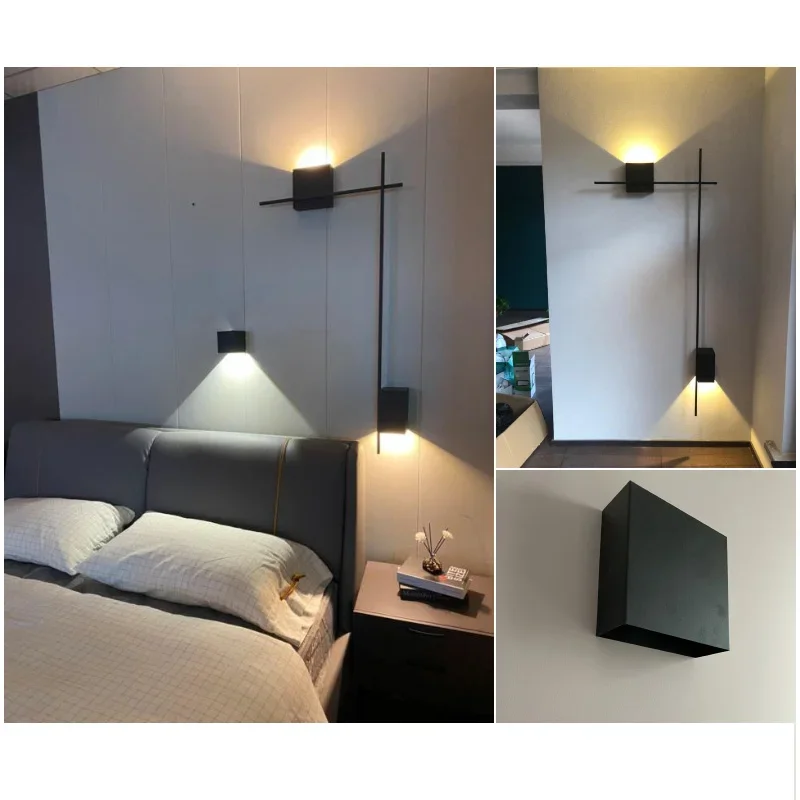 New Nordic Minimalist Designer Living Room Sofa Background Wall Light Strip Combination Wall Light Staircase Corridor