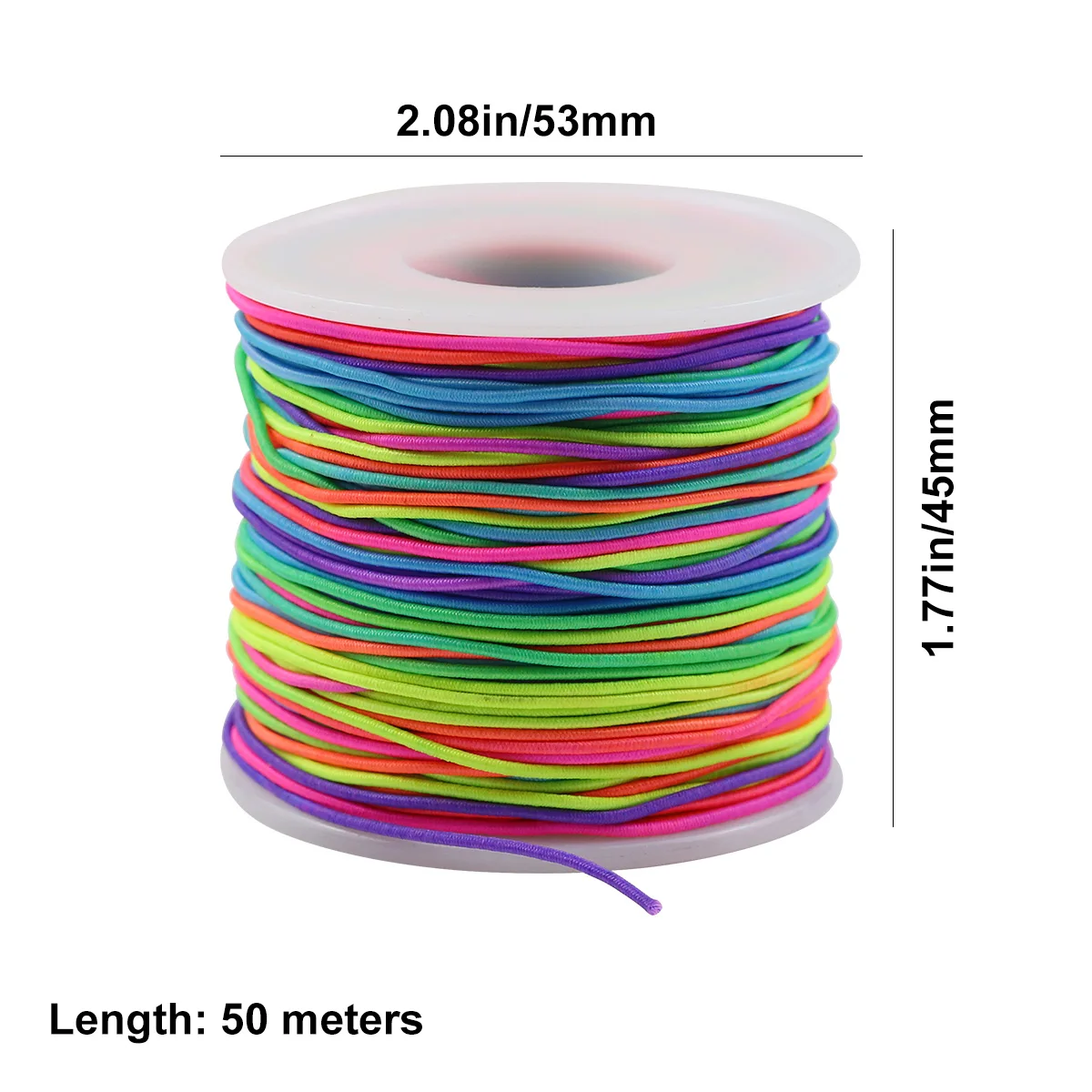 Elastic Beading Cord 1 Roll Rainbow Elastic Beading Cord Colorful Stretchy Crafting Thread String For DIY Jewelry Making Bracelet Necklace Supplies