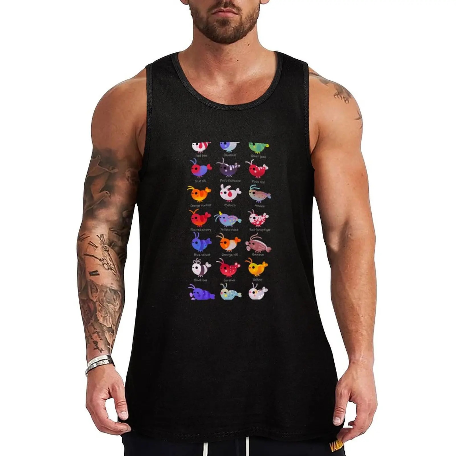 

Freshwater shrimp - name Tank Top Men gym sportswear Muscle fit bodybuilding for men