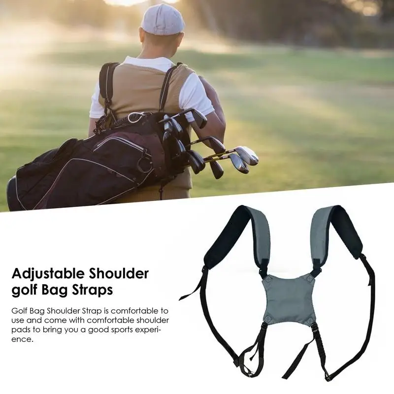 Golf Bag Strap Adjustable Golf Bag Carry Strap Double Shoulder Strap Backpack Strap Padded Bag Strap Universal Replacement