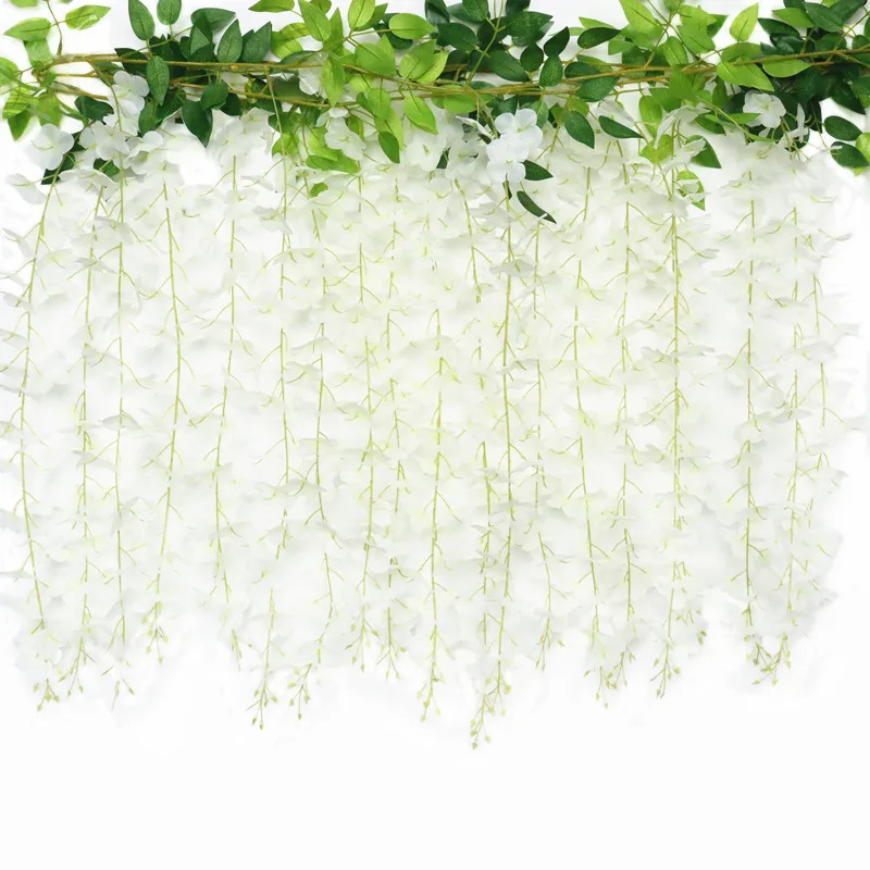 Wisteria Vine Artificial Flowers Wholesale 1.8m Trailing Fake Flower String for Home Wedding