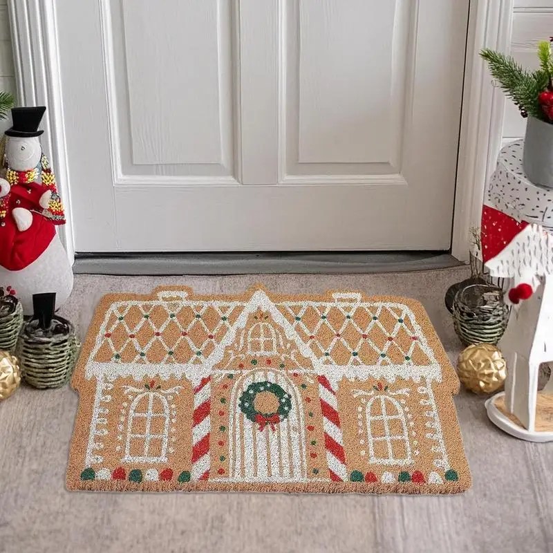 Gingerbread House Floor Mat Christmas Bathroom Floor Mat Living Room Entrance Door Mat Party Decoration Carpet 2024 Xmas Navidad 3