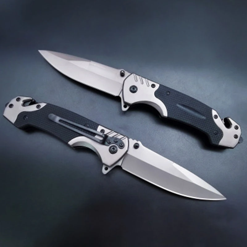 220mm Folding Knife with Steel Handle Outdoor Camping Tactical Self Defense Fruit FA18 Sabre Multifunction Hand Tools |
