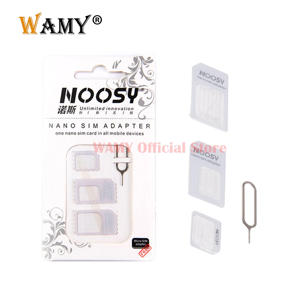 Adattatore Per Scheda Sim 4 In 1 Noosy Nano + Adattatore Per Schede Micro Sim + Adattatore Per Scheda Sim Standard Per Iphone Samsung Huawei