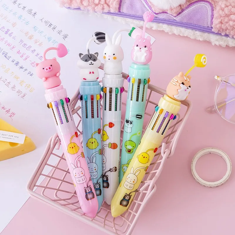 Cartoon Ten-Color Ballpoint Pen Cute Student Creative Stationery