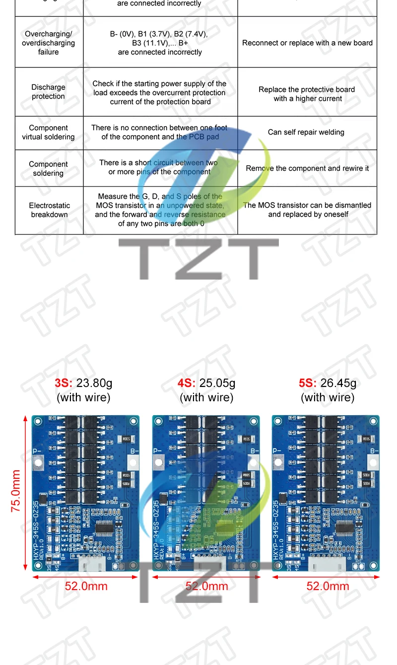 3S 4S 5S 35A 60A 12,6 V 14,8 V 21 V BMS Lithium-Batterie Lade Schutz Bord NTC Widerstände mit Balance Temperatur Control – Detail 6