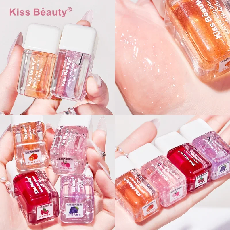 Lip Gloss Mirror Water Lip Gloss Lip Glaze Transparent Glass Oil Liquid Lipstick Lipgloss Moisturizing Natural High Gloss LipsOil Care