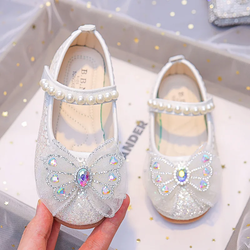 Children Soft Princess Crystal Shoes for Party Wedding Shows Flats Kids Fashion Casual Girls Mary Janes