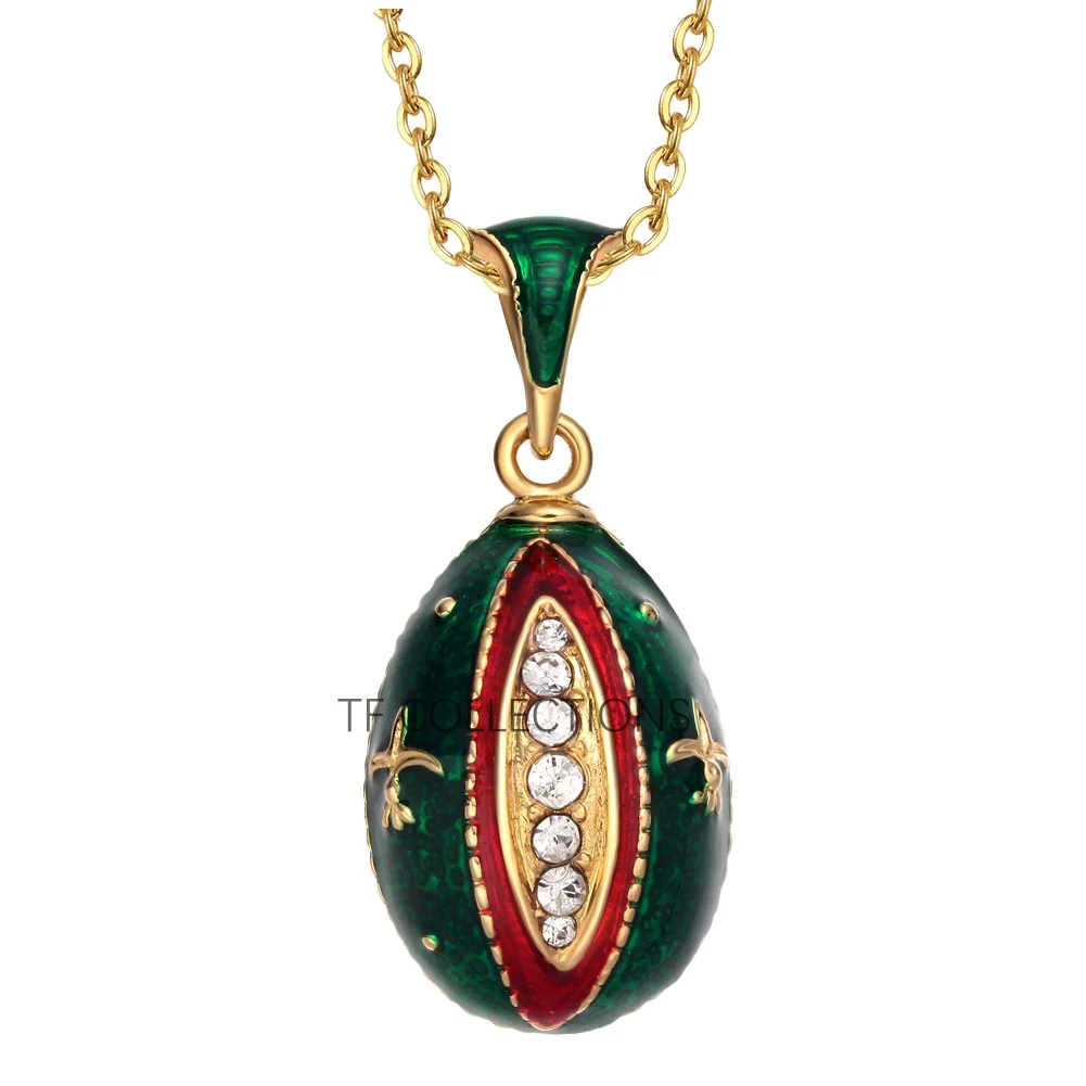 Hottest Jewelry Brass Enamel HandMade Russian Easter Sword Vintage Egg Pendant Charm Necklace Gift To Women Or Girls 2024 New 4