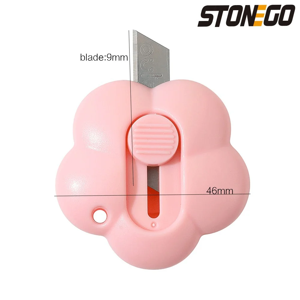 꽃 모양 미니 휴대용 유틸리티 나이프 종이 커터 해체 나이프 사무실 학교 문구 도구