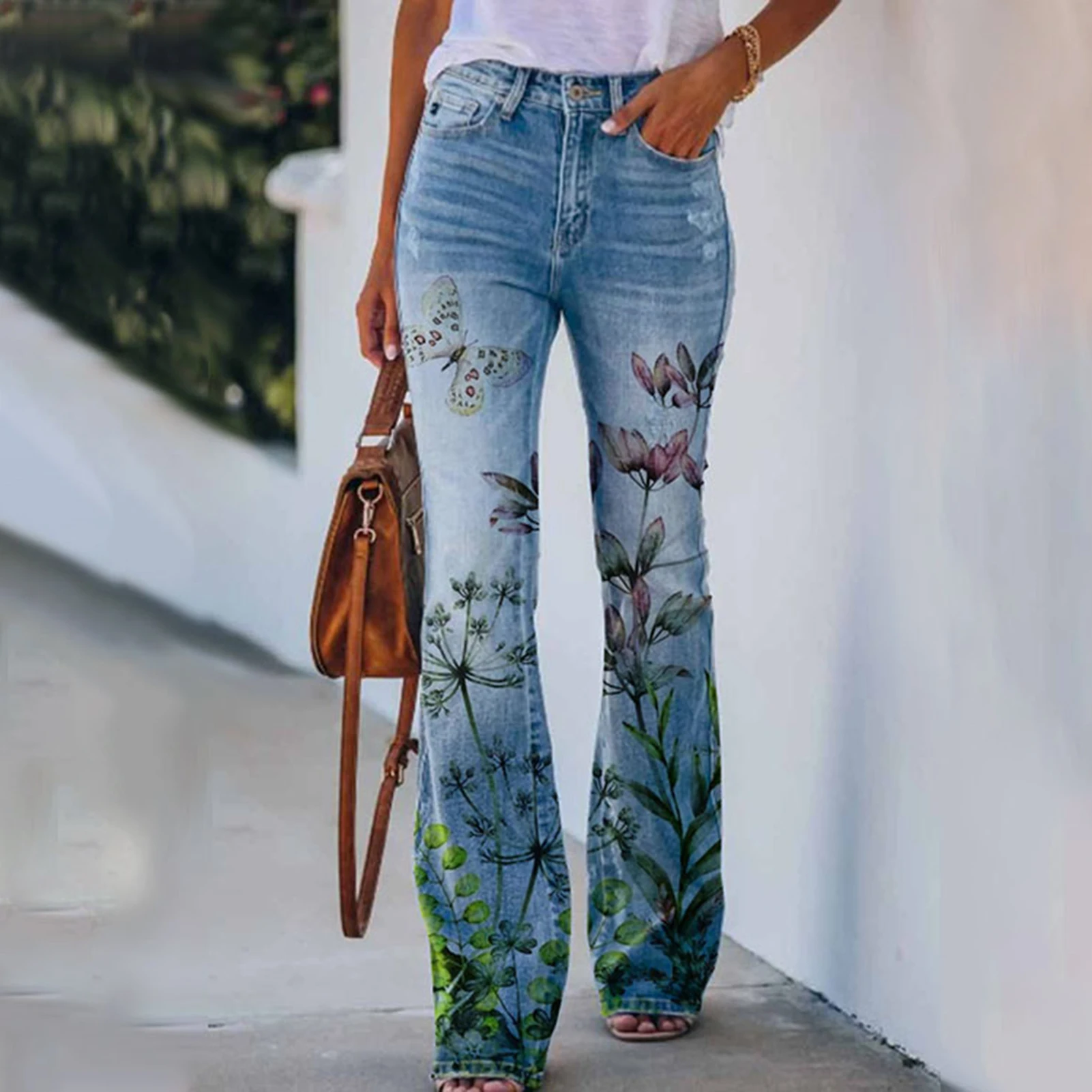 Spring/Summer Retro Harajuku Jeans Women Trousers Full Length Multi Buttons High Waist Straight Wide Leg Casual Women Pants