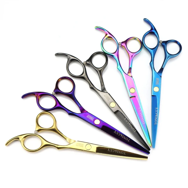 6 inch colorful rotating handle unique hair cutting scissors Tony