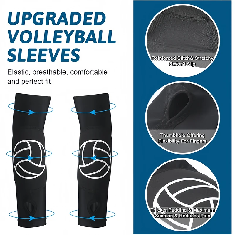 Volleyball Arm Sleeves and Knee Pad Elastic Knee Protector Thickened Sponge Support Protection Pad for Girl Women Teens