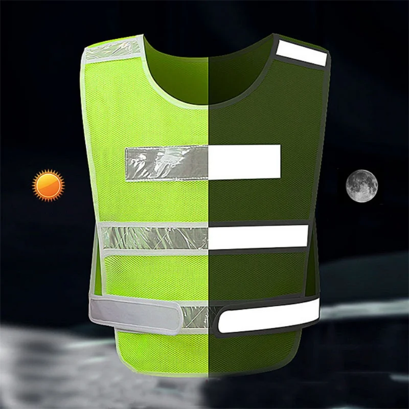 Summer Sleeveless Reflective Safety Vest Adjustable Security Jacket Workwear Night Work For Adults