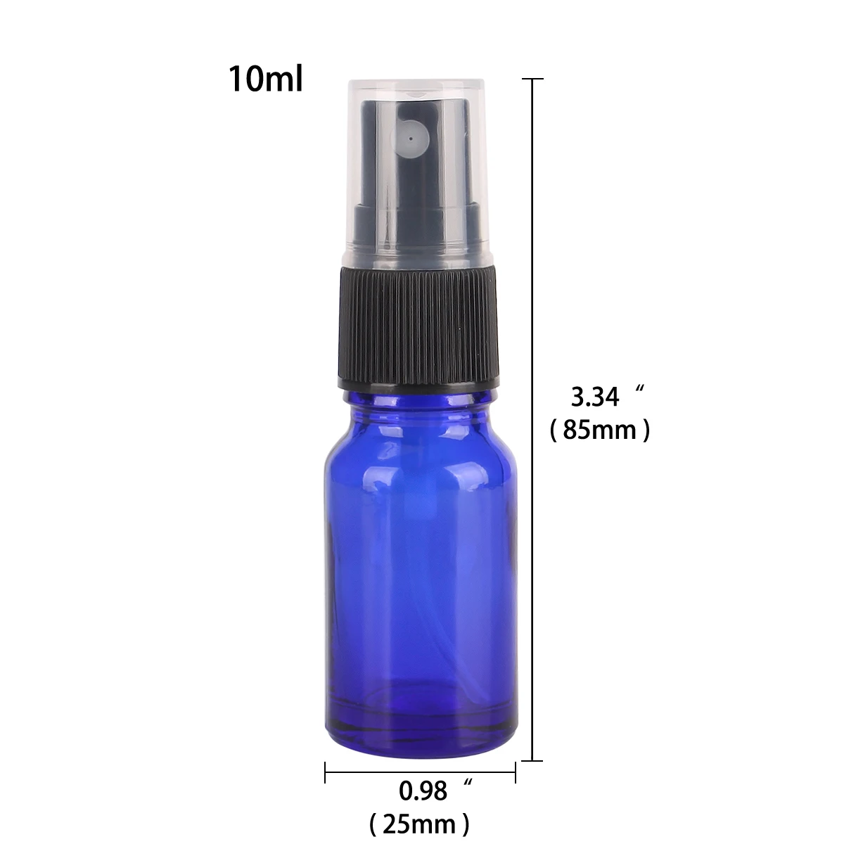 24pcs 10ml Cobalt Blue Glass Spray Bottle w/ Black Fine Mist Sprayer essential oil bottles empty cosmetic containers 2
