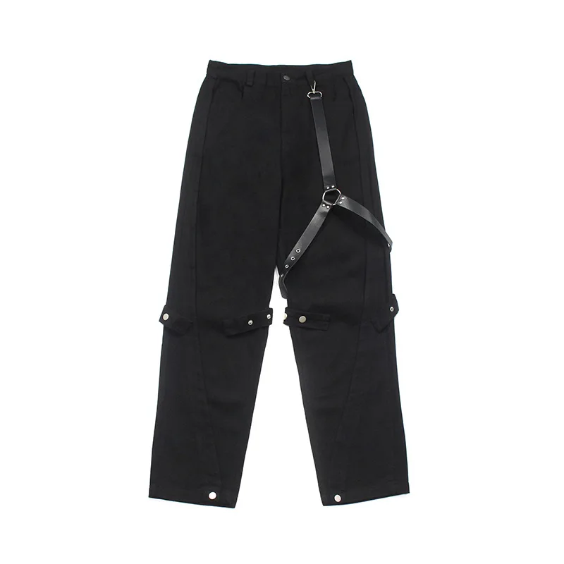 

HOUZHOU Techwear Jeans Men Hip Hop Punk Denim Trousers Male Loose Casual Pants Motorcycle Black Streetwear Mens Designer Clothes