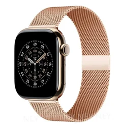 Elegant Milanese Loop Watch Strap - Stainless Steel Mesh Bracelet - 42 44 45 49 S11 - 46mm (Rose gold 07)