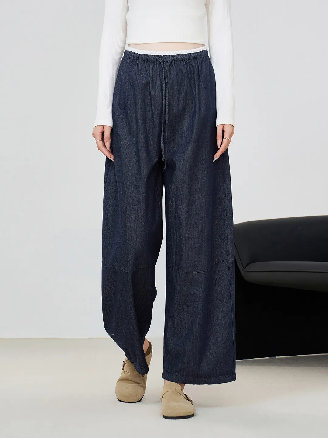 임산부용 청바지 봄 가을 루즈핏 와이드 레그 스트레이트 컷 노 서포트 벨리클로스 아우터웨어 캐주얼 팬츠