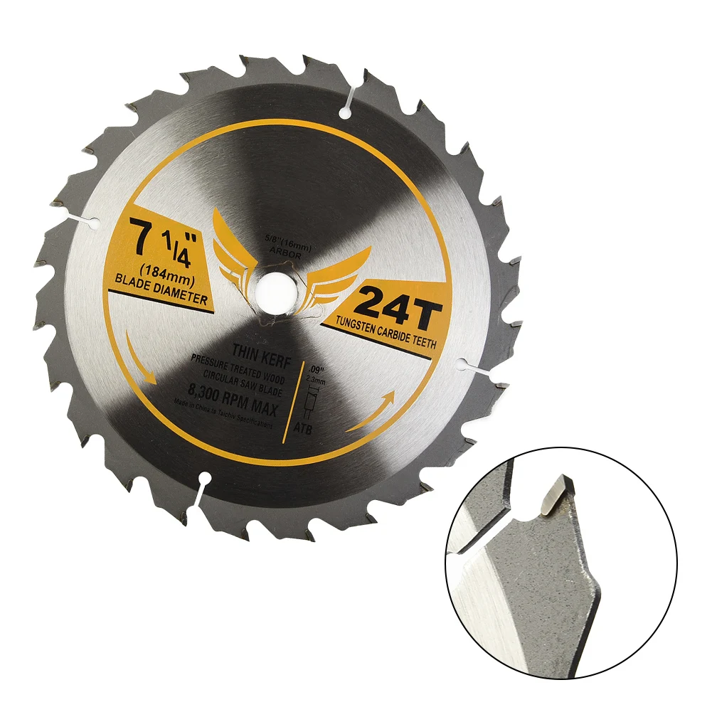 

7-1/4-Inch 24T Framing Carbide Thin Kerf Circular Saw Blade Cutter Woodworking Head YG6 Base 50-Steel Cutting Disc & Teeth-Parts