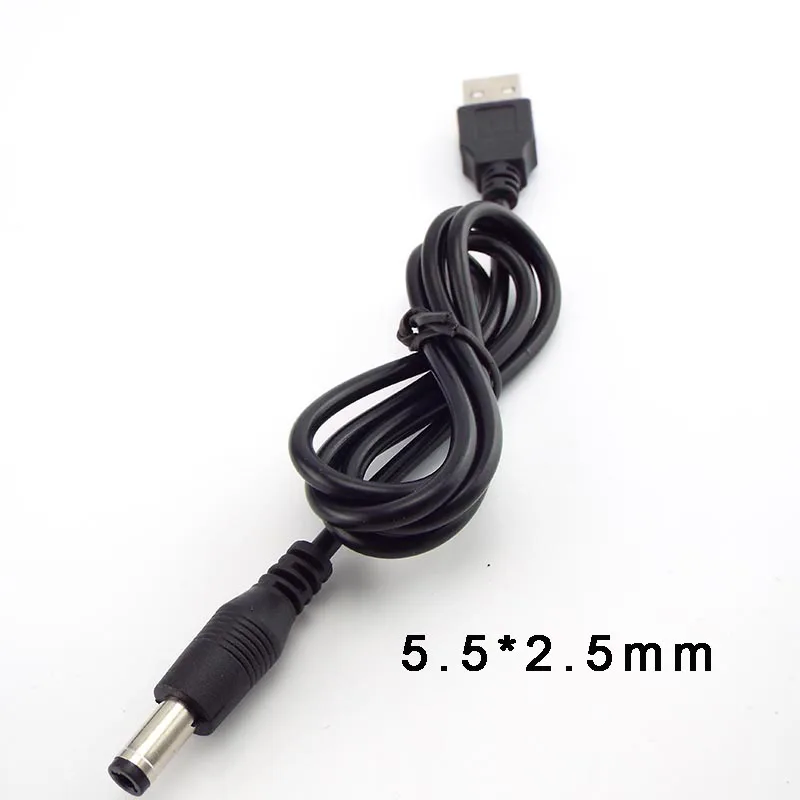 

USB 2.0 Type A Male to DC Plug Power Connector usb Extension Cable 5.5*2.1mm 5.5*2.5mm For Small Electronics Devices 0.8m