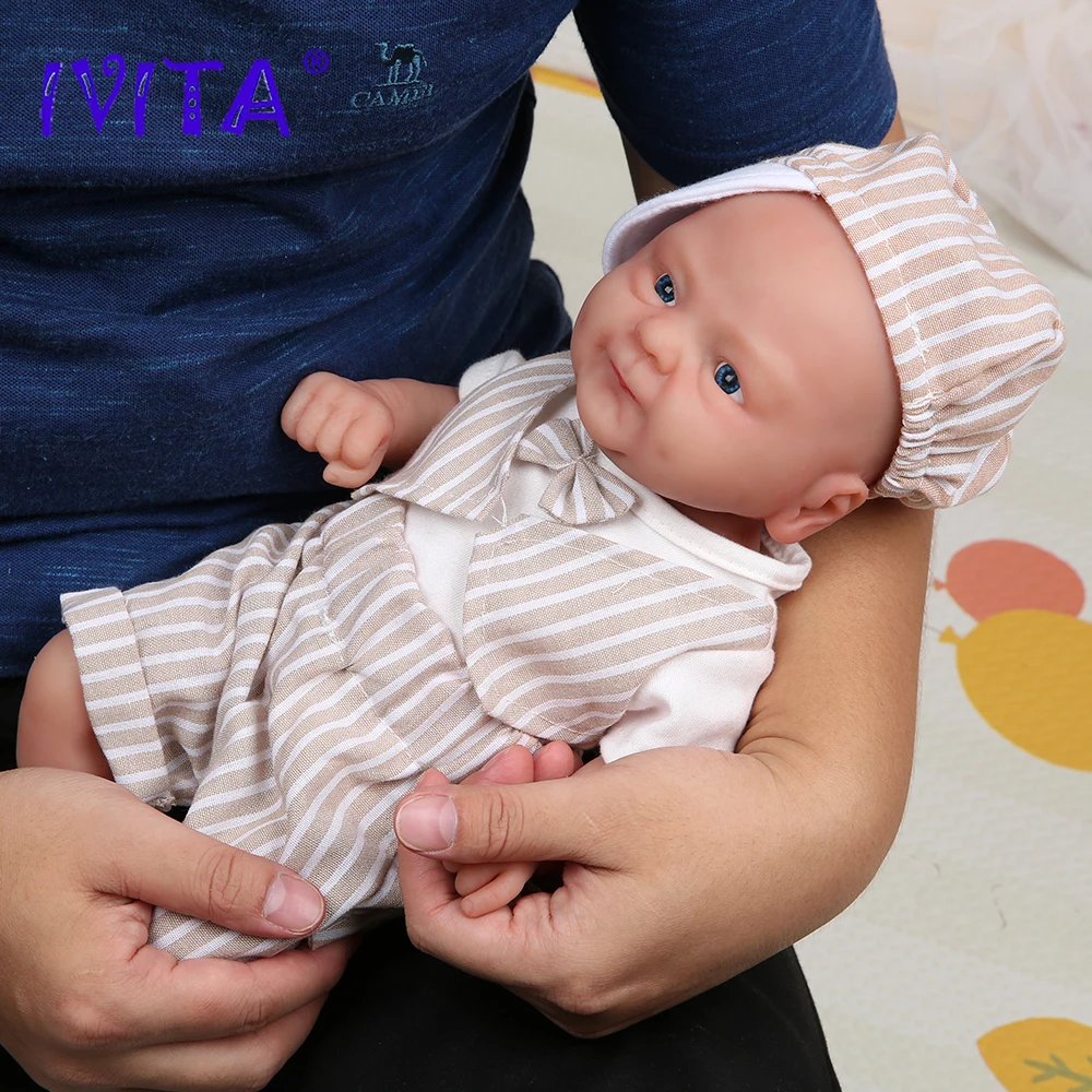 IVITA-Full Body Silicone Reborn Baby Doll, Coco Soft Dolls, Realistic Boy Baby, DIY Blank Crianças Lifelike Brinquedos, 100% Full Body, WB1512, 14