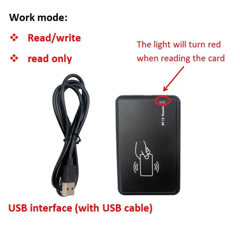 Portable UHF RFID Reader Writer - 860-960MHz Plug & Play USB Scanner with 5m Range