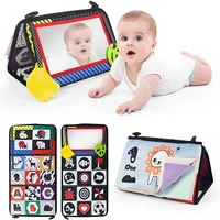 Baby Cloth Book with Distorting Mirror Soft Cartoon Parent-child Interactive Early Educational Montessori Toy for Children 1