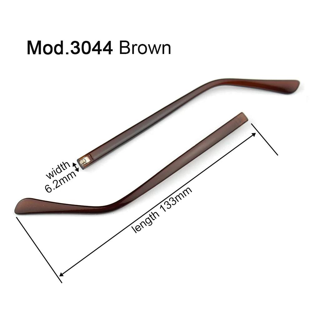 20 stücke (10 Paar) PC-Brille Brille Tempel Kunststoff Beins pitze optischer Rahmen Brillen Reparatur teile schwarz braun 9mm 8mm 7mm Breite – Detail 6