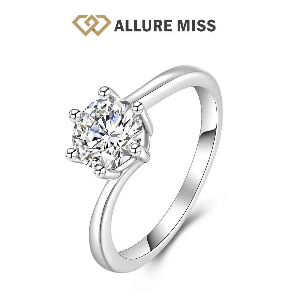 

100% 925 Sterling Silver Ring 1CT D Color Moissanite Ring For Women's Dove Egg Sparkling Jewelry Gift Wedding Ring GRA Certified