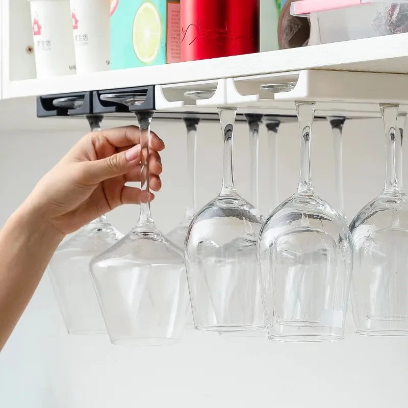 Bar Wine Glass Rack-Non-drilled Cup Holder In Kitchen and Dining Room,Upside-down Rack for Household Wine Glasses