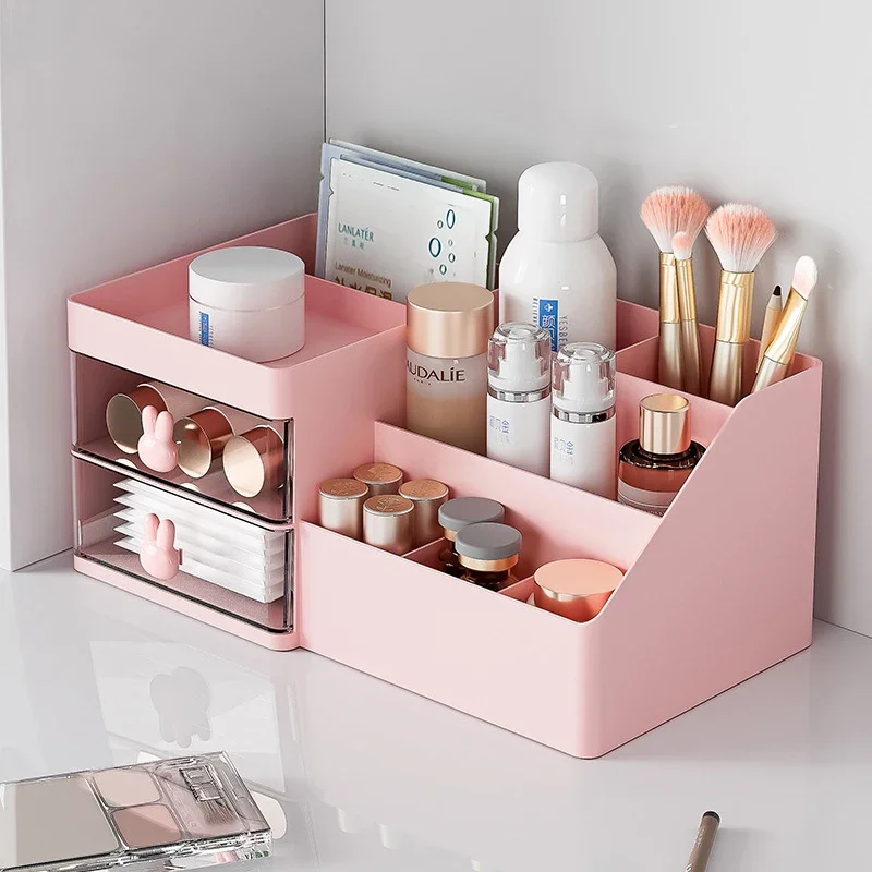 

Large Capacity Cosmetic Storage Box Makeup Drawer Organizer Skincare Makeup Stationery Storage Box for Desktop Organizers
