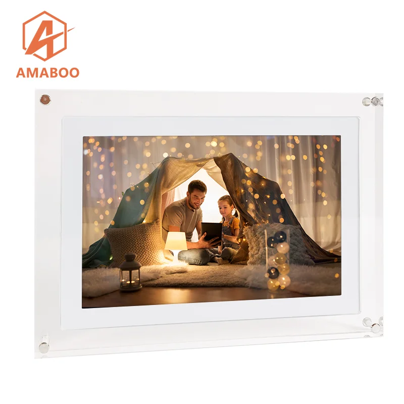 10.1inch Acrylic digital photo frame 1280x800 With Battery 4G Memory Tyep C NFT Picture Display video frame view 2