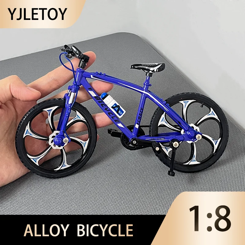 1:8 미니 모델 합금 자전거 블루 다이캐스트 장식 금속 핑거 BMX 산악 미니 바이크 시뮬레이션 장난감 소년용