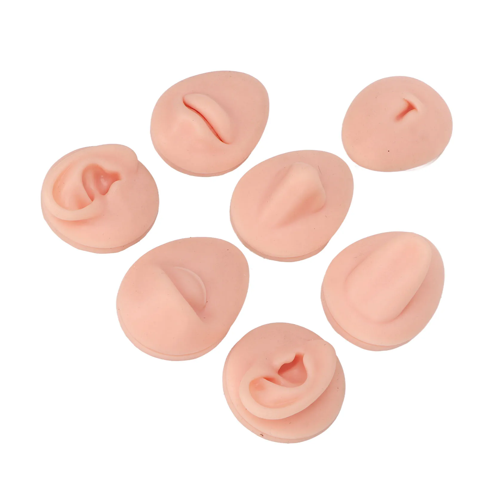 Body Piercing Practice Model Simulation Silicone Ear Eye Nose Mouth Tongue and Belly Button Model for Novice Piercer body piercing practice model